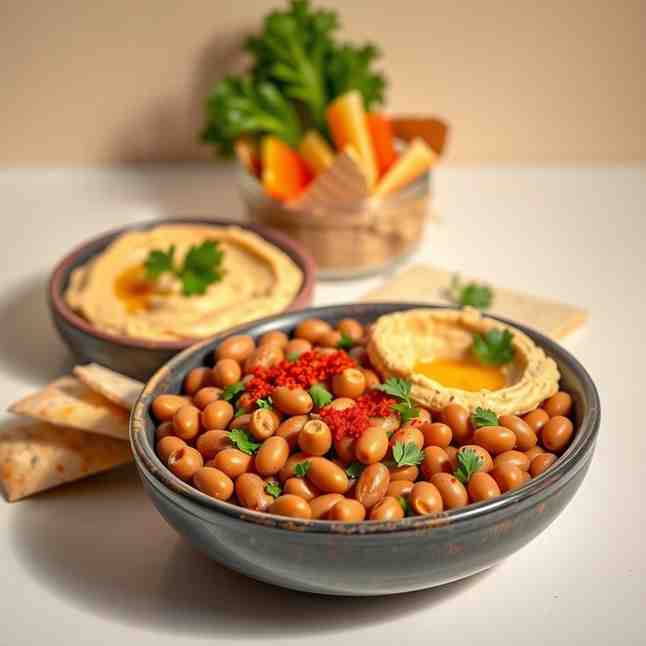 Easy Egyptian Ful Medames & Hummus - Healthy Fava Beans Recipe